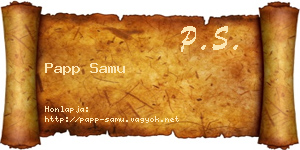 Papp Samu névjegykártya